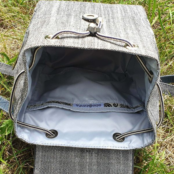 Рюкзак маленький сірий з гобеленовим декором "Туніс"