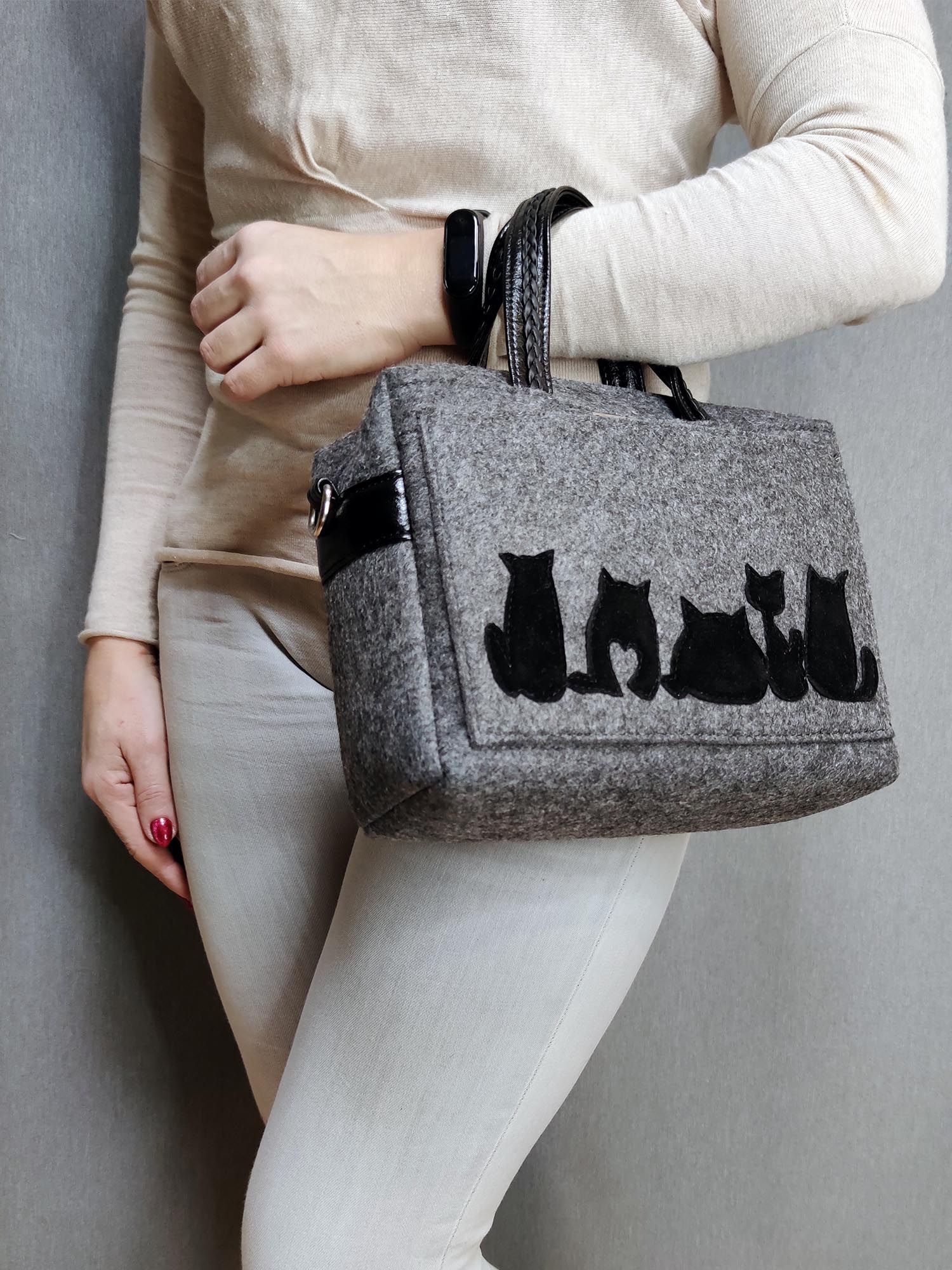 Фетрова сумка "Товсті коти" (13006)