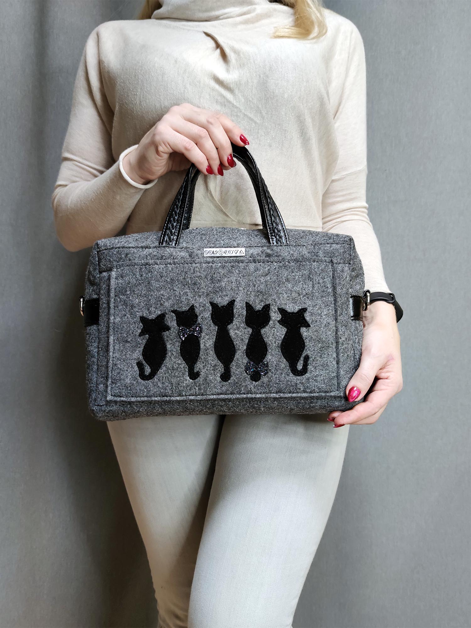 Фетрова сумка "Тендітні коти" (13007)