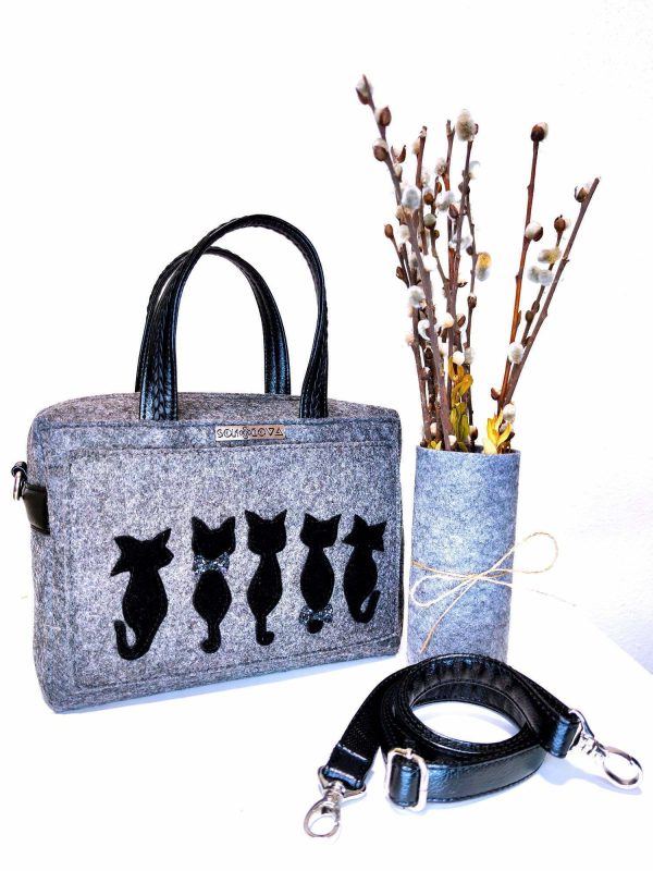 Фетрова сумка "Тендітні коти" (13007)