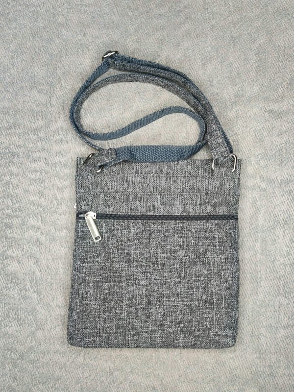 Міні сумка 4 кишені (сіра та ромашки) (23011)