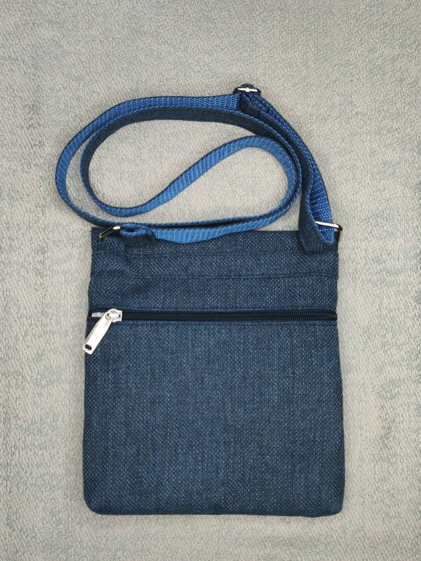 Міні сумка 4 кишені (синя та ромашки) (23014)