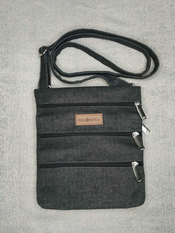 23016 Міні сумка 4 кишені (темно сіра)