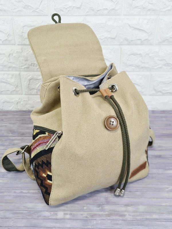 Рюкзак з орнаментом кольору пісок