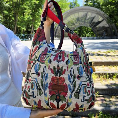 Гобеленова сумка "Червона квітка"