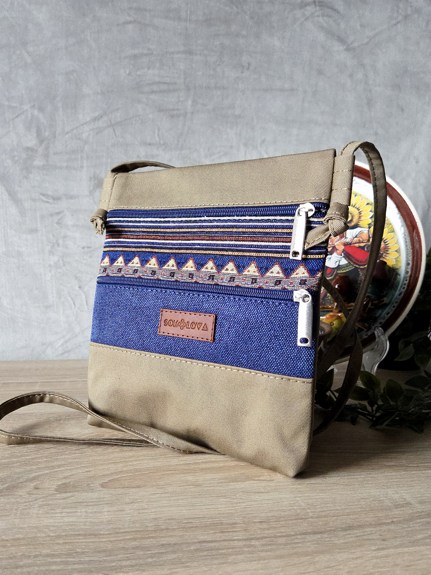 Сумка в етностилі кольору camel (30029)