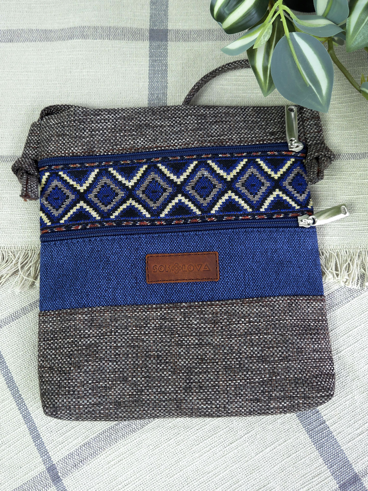 Маленька меланжево-сіра сумка (30031)