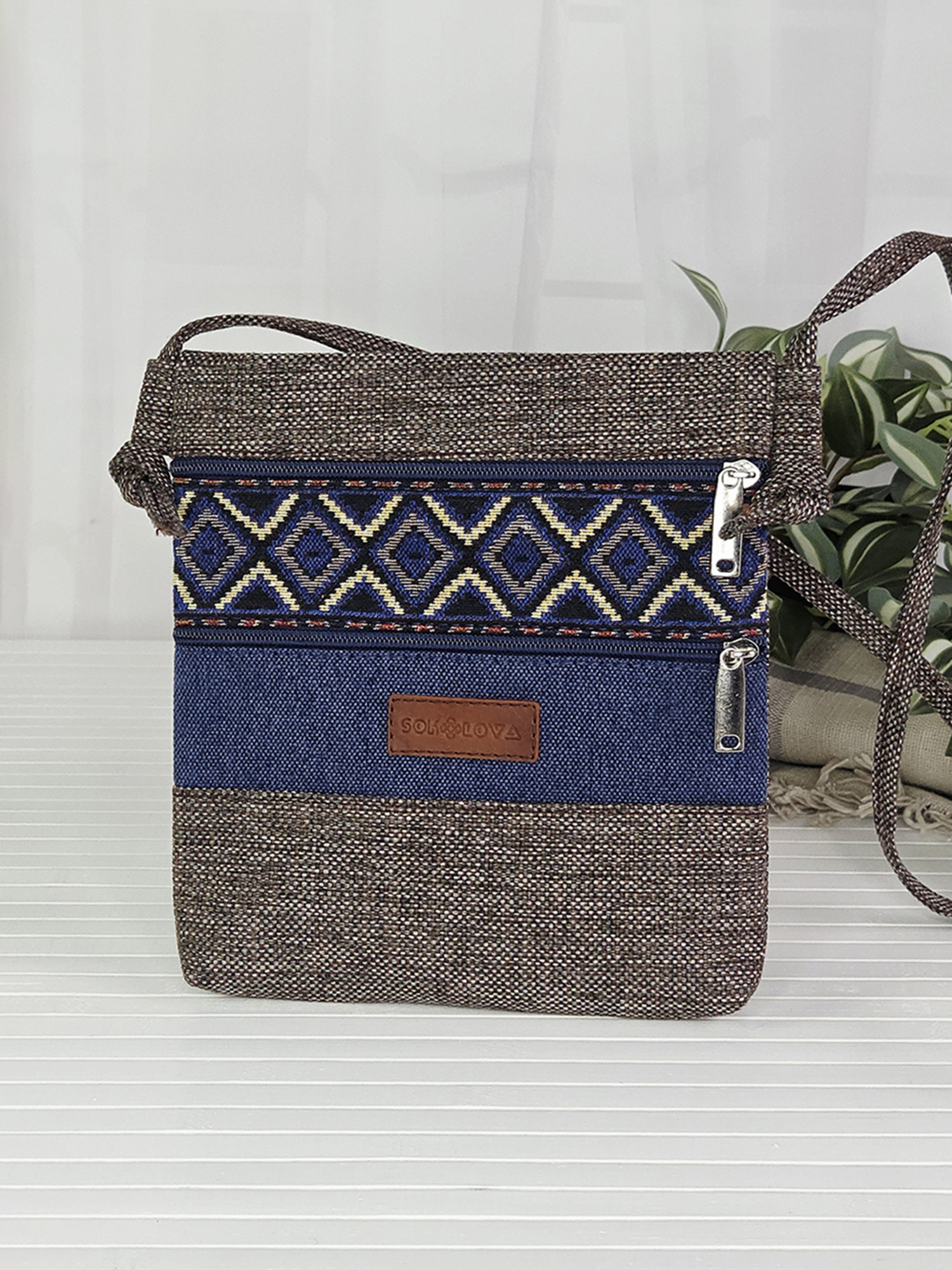 Маленька меланжево-сіра сумка (30031)