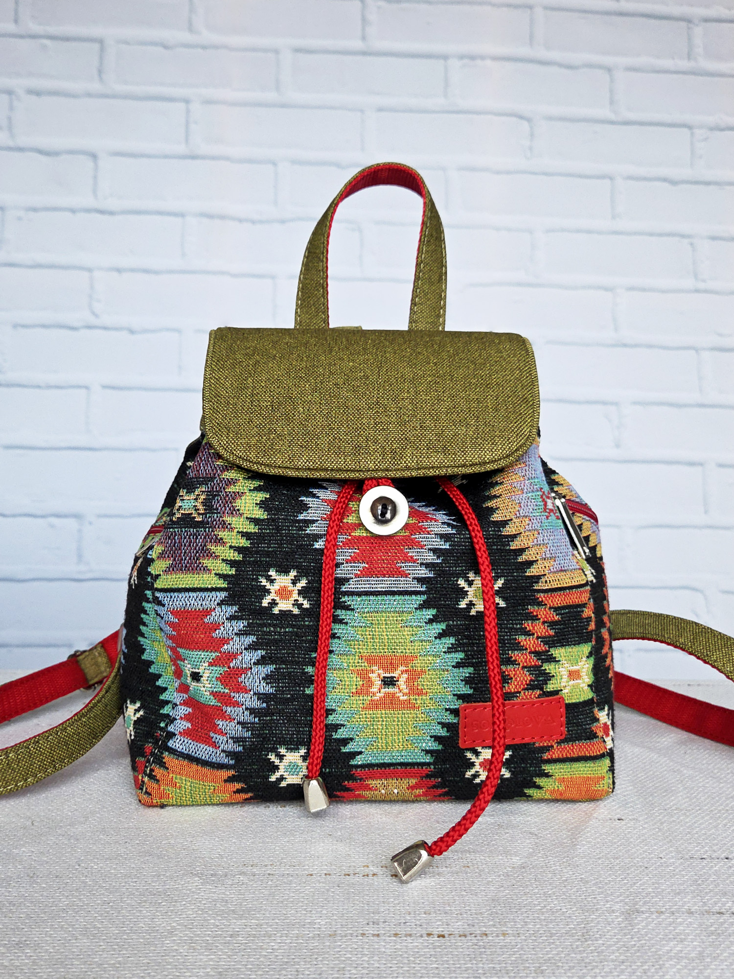 Наплічник «Міське етно» у кольорах хакі